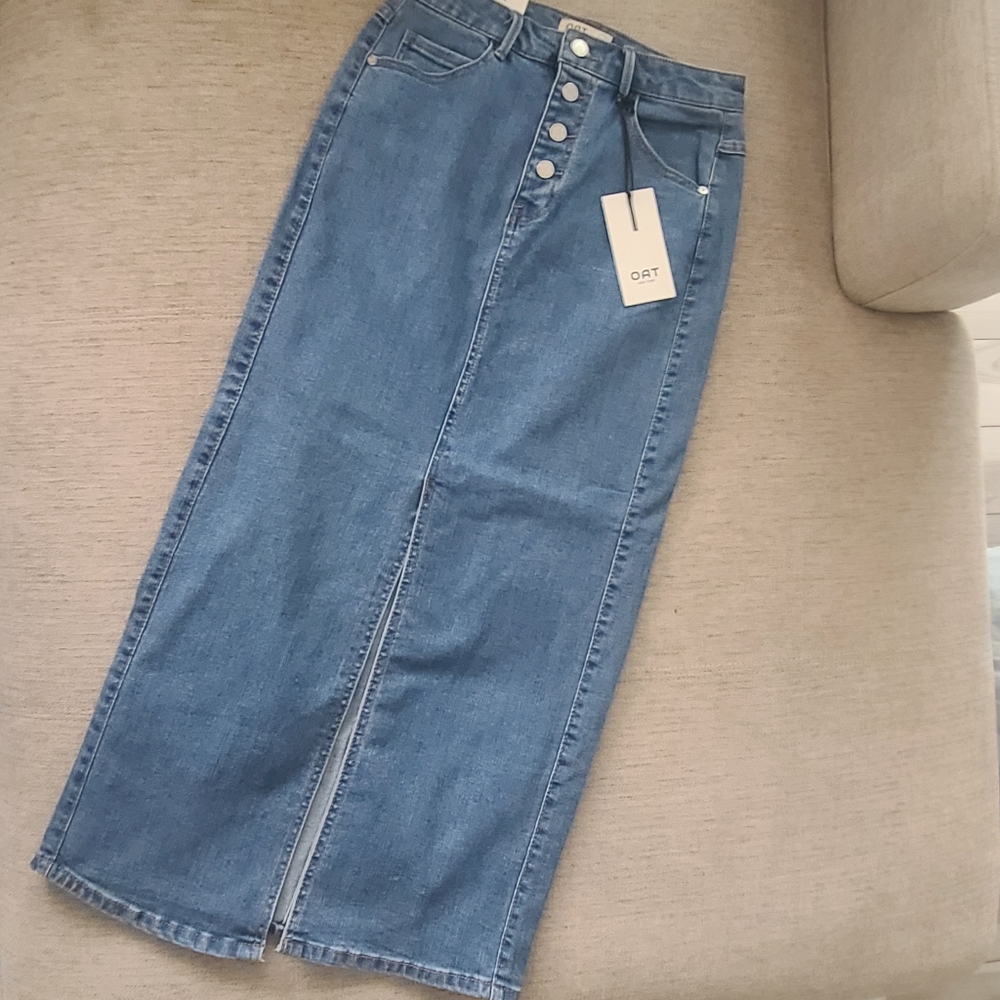 Oat New York Denim Maxi Skirt sz 4/27